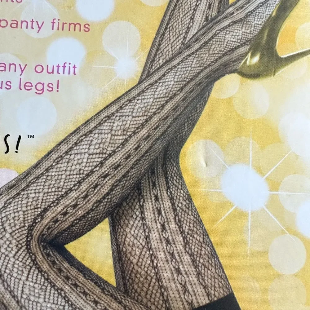 NWT Star Power by Spanx Women’s 2 Pair Black Texture Design Shaping Tight Size B